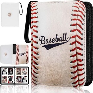 Link Trading Card 3 Ring Zipper Binder - Includes 50 4 Pocket Sheets (400  Cards) - Great For Home & Travel Baseball)