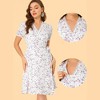 INSPIRE CHIC Women's V Neck Short Sleeve Knee Length Floral Print Wrap Dress - 2 of 4