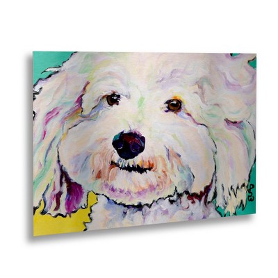 Trademark Fine Art-Pat Saunders-White 'Buttons' Floating Brushed Aluminum Art