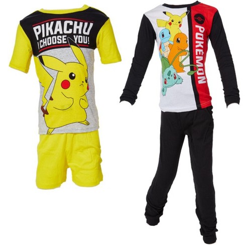 Pokemon Pajamas Set 4 Piece Mix and Match Sleepwear for Kids Size 8