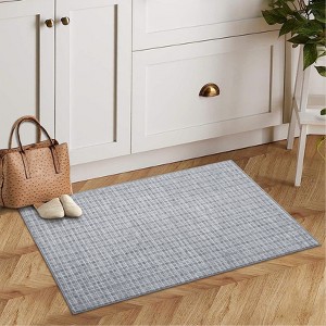 Washable Area Rugs, Modern Plaid Printed Indoor Floor Carpet with Non-Slip Backing, Contemporary Accent Carpet, Stain-Resistant Soft Low Pile Rugs - 1 of 4