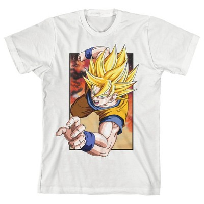 Bioworld Dragon Ball Z Saiyan Goku Youth White Graphic Tee-small : Target