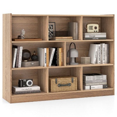 Yukimo 3-Tier 8-Cube Bookcase, Floor Standing Storage Shelves Display Cabinet, 48" x 12.5" x 36.5", for Living Room, Office, Study, Natural