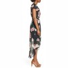 Women's Faux Wrap Black Dots Floral High Low Chiffon Dress - Julia Jordan - 2 of 4