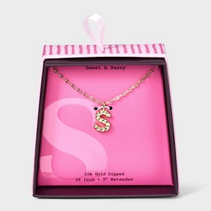 14K Gold Dipped Twisted Bubble Initial Necklace - A New Day™ Gold - 1 of 4