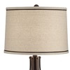 Franklin Iron Works Louanne Industrial Table Lamp 29" Tall Oil Rubbed Bronze with USB Cord Dimmer Burlap Linen Drum Shade for BBedroom Living Room - 3 of 4