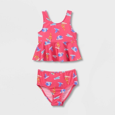 Toddler Girls' Surfing Animal Print Tankini Set - Cat & Jack™ Pink