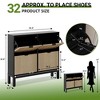 Shoe Storage Cabinet with 4 Flip Drawers, Farmhouse Fluted Shoe Organizer with Metal Legs - 2 of 4