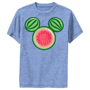 Boy's Disney Mickey Mouse Watermelon Silhouette Performance Tee - 1 of 4