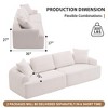 TiramisuBest LY-003 Beige White Deep Seat Compression Sofa 3 Seater with Beige for sofa - 4 of 4