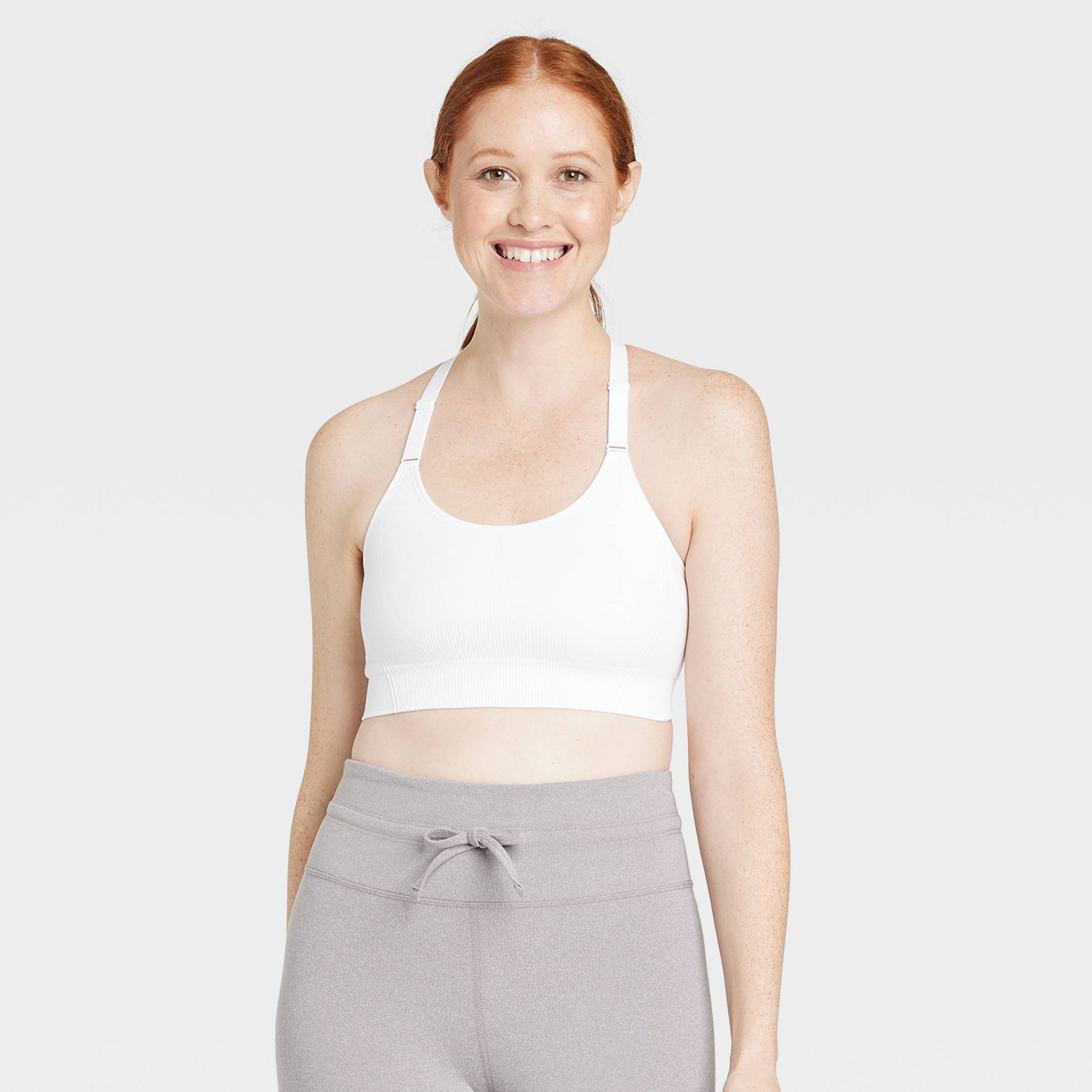Women's Seamless Medium Support Cami  Sports Bra - All In Motion™ White XS