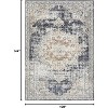Oriental Medallion Rug - Vintage low-pile area rug with rubber backing for living room, bedroom or dining space - 2 of 4
