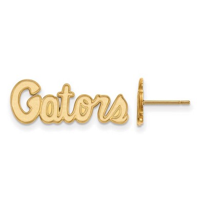 Black Bow Jewelry 14k Yellow Gold Florida Gators NCAA Post Earrings