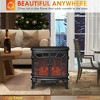 Resenkos 27" Electric Fireplace Heater, Fireplace Stove with LED Flames, Remote Control and Overheating Protection, Black - 2 of 4