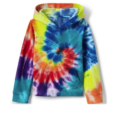 Lands' End Kids Fleece Hooded Sweatshirt - Medium - Multi Rainbow