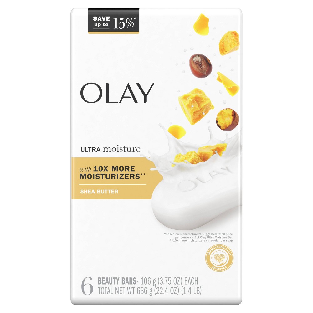 Photos - Shower Gel Olay Moisture Outlast Ultra Moisture Shea Butter Beauty Bar Soap with Vita 
