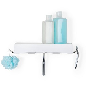 Clever Flip Shower Basket or Shelf White - Better Living Products: Wall-Mounted Organizer, Suction Storage Caddy - 1 of 4