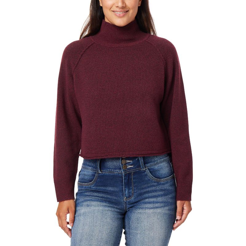 WallFlower Women's Never Super Soft Mock Neck Sweater, 1 of 4