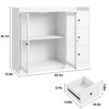 WhizMax Storage Cabinet with Glass Doors and Shelves, 43" Coffee Bar Cabinet with 3 Drawers,Sideboard Buffet Cabinet with Storage, Black and White - 3 of 4