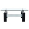 vidaXL Coffee Table Black and Transparent Tempered Glass, Melamine - 4 of 4
