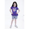 imagikids Girls Short Sleeve T-Shirt and Chambray Shorts 2 Piece Outfit Set Little Kid to Big Kid Sizes - 2 of 4