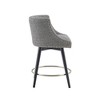 Powell Swivel Counter Height Barstool Gray: Upholstered, Nailhead Detail, Wood Legs - 4 of 4