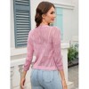 Clearlove Women's Cropped Cardigans Shrugs 3/4 Sleeve Lightweight Hollow Out Crochet Knit Sweater Tops - 4 of 4