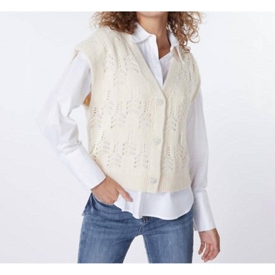 Women's Pointelle Knit Sweater Vest - ESQUALO