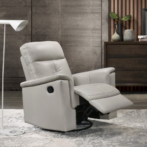Genuine Leather Swivel Glider Reclining Chair with Luxury Style - 1 of 4