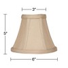Imperial Shade Set of 8 Bell Lamp Shades Evaline Taupe Brown Fabric Small 3" Top x 6" Bottom x 5" High Candelabra Clip-On Fitting - 4 of 4