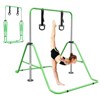 VisioGear Kids Gymnastic Bar, Multi-Functional Adjustable Height Children's Horizontal Gymnastic Bar With Bear Rings, Green, 39"*57"*51" - 2 of 4