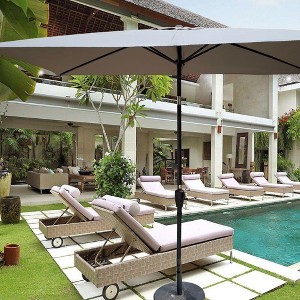 Maria 6x9 ft uv-cut Patio Cantilever Umbrella with Crank and Push Button Tilt without flap, Outdoor Furniture - Maison Boucle - 1 of 4
