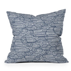 16"x16" Ash St. Teresa Drift Square Throw Pillow Blue - Deny Designs: Indoor Abstract Design, Removable Cover - 1 of 4
