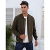 Mens Bomber Jackets Faux Suede Lightweight Flight Jacket Zip Up Active Coat - 4 of 4