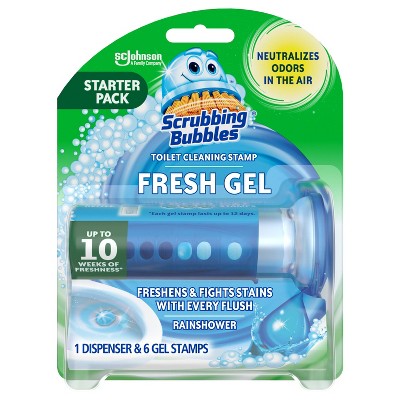 Scrubbing Bubbles Rainshower Scent Fresh Gel Toilet Cleaning Stamp