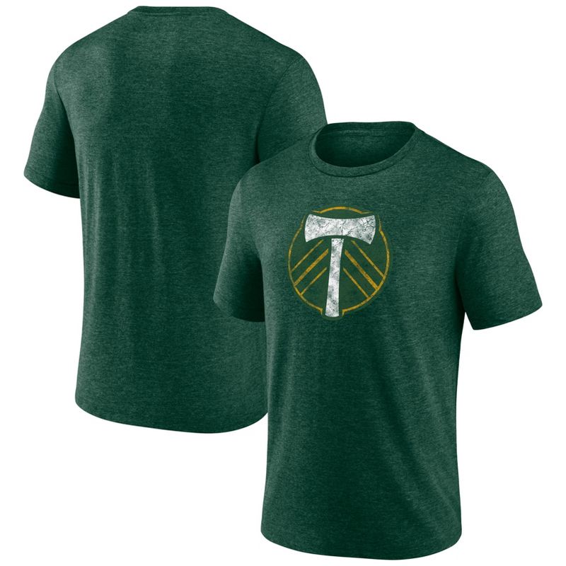 MLS Portland Timbers Men&#39;s Gray Short Sleeve Triblend Chest Logo T-Shirt, 1 of 4