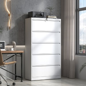 64.21Inch,5 Drawer Metal Lateral File Cabinet , Black Filing Cabinet with Lock, Lockable File Cabinet for Home Office,Black - 1 of 4