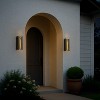ALOADECOR H15" Matte Black Integrated LED a Wall Sconce with Acrylic Shade Modern Outdoor Wall Light with Dusk to Dawn Sensor for Garage (2 Pack) - 3 of 4