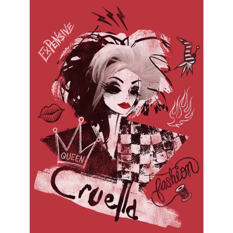 Women's Cruella Fashion Sketch Racerback Tank Top, 2 of 5