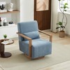Lyngins Swivel Accent Chairs with Wood Open Armrest,Upholstered Swivel Reading Chairs with Pillow,Linen Sofa Chairs for Bedroom,Living Room - 2 of 4