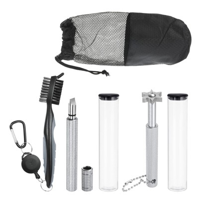 Unique Bargains Golf Clean Tool Set Brush and 2 Club Groove Sharpeners