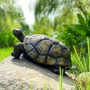 SEVOBAL 21.3" 3D Turtle Realistic Garden Sculpture Shell Outdoor Indoor Decor Lawn Balcony Patio Unique Gift DIY Landscape Art, Gold, 21.2"*12.5"*9" - 2 of 4