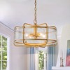 LLHZSY Lantern Clear Handmade Glass Ceiling Chandelier 17 9/10" Wide 4-Light Fixture-Gold - 2 of 4