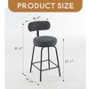 Modern Swivel Bar Stools Set of 2, Boucle Upholstered Counter Height Bar Chairs with Metal Legs & Footrest - Leovsnove - 3 of 4