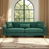 87.4'' Plush Fabric 3-Seater Sofa with High-Resilience Foam, Pocket Springs, Metal Legs, Plush Upholstery, and Modern Design - 4 of 4