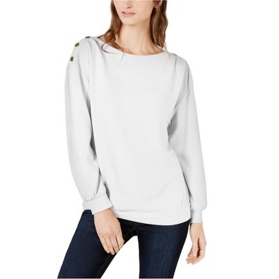 1.STATE Womens Button Shoulder Sweatshirt