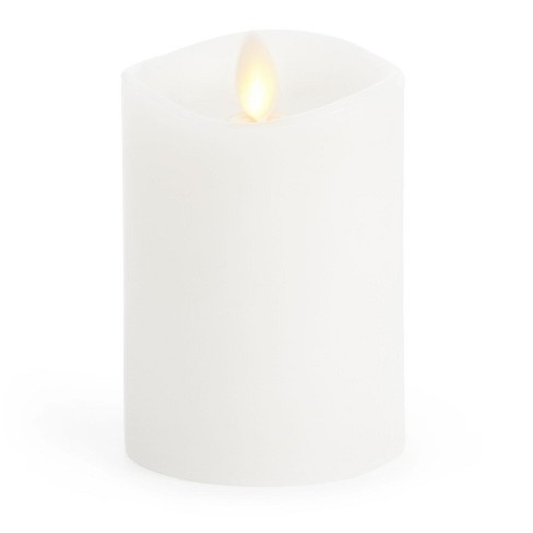 Luminara - White Flameless Candle Pillar 2AA - Melted Top Unscented - image 1 of 4