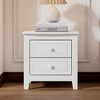 Night Stands End Table With 2 Storage Drawers Easy Assembly Mid Century Retro Bed Side Table For Bedroom, Living Room - 2 of 4