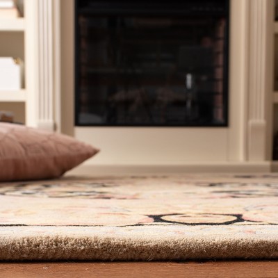Elegant Ivory Wool Hand-Tufted Round Area Rug, 3' x 5'