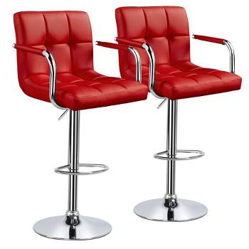 Yaheetech 2PCS Swivel Adjustable Bar Stools with Large Steel Pedestal Base for Bar Counter